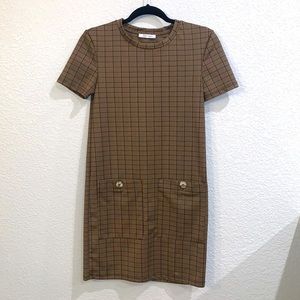 ZARA Windowpane Sheath Dress